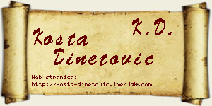 Kosta Dinetović vizit kartica